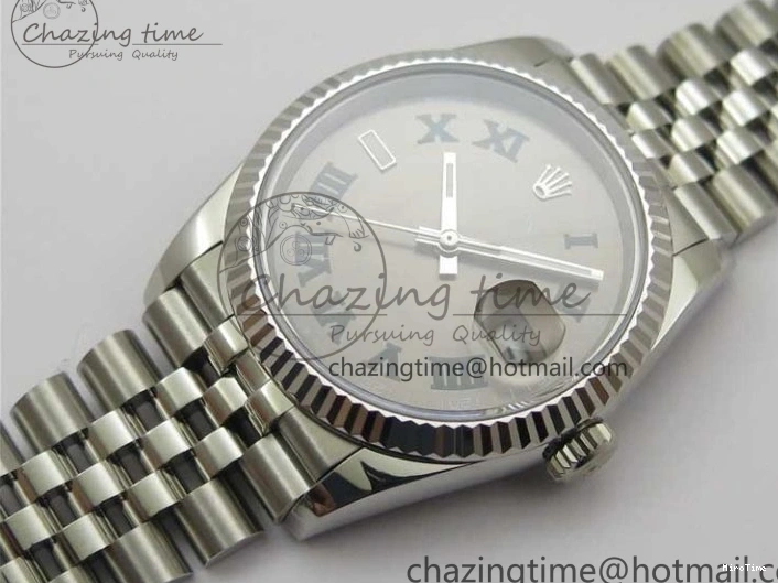 MiroTime 1221 Compact DateJust 36 SS 126234 BP Maker 1:1 Best Edition Fluted Bezel Gray Roman Dial on Jubilee Bracelet 2527